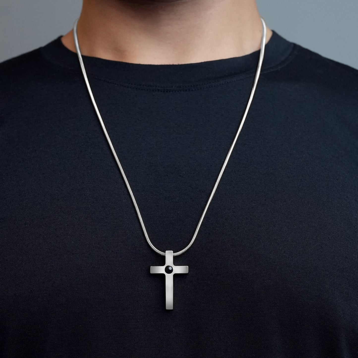Men's Eternal Bond Cross PhotoJewels Necklace