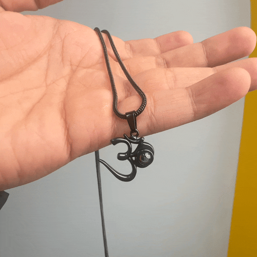 OM Pendant with Sai Baba Photo - Photo Jewels