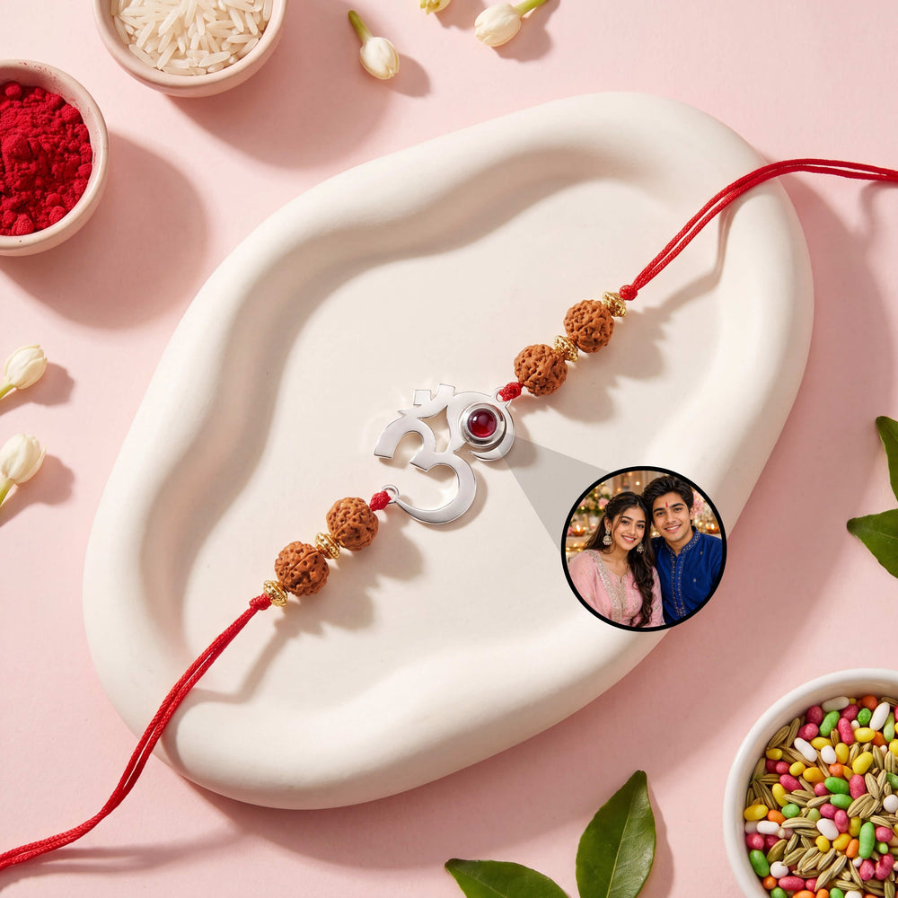OM Rudraksh Photo Projection Rakhi