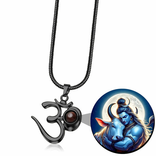 Shiva OM PhotoJewels Pendant – Shiva & Nandi Inside