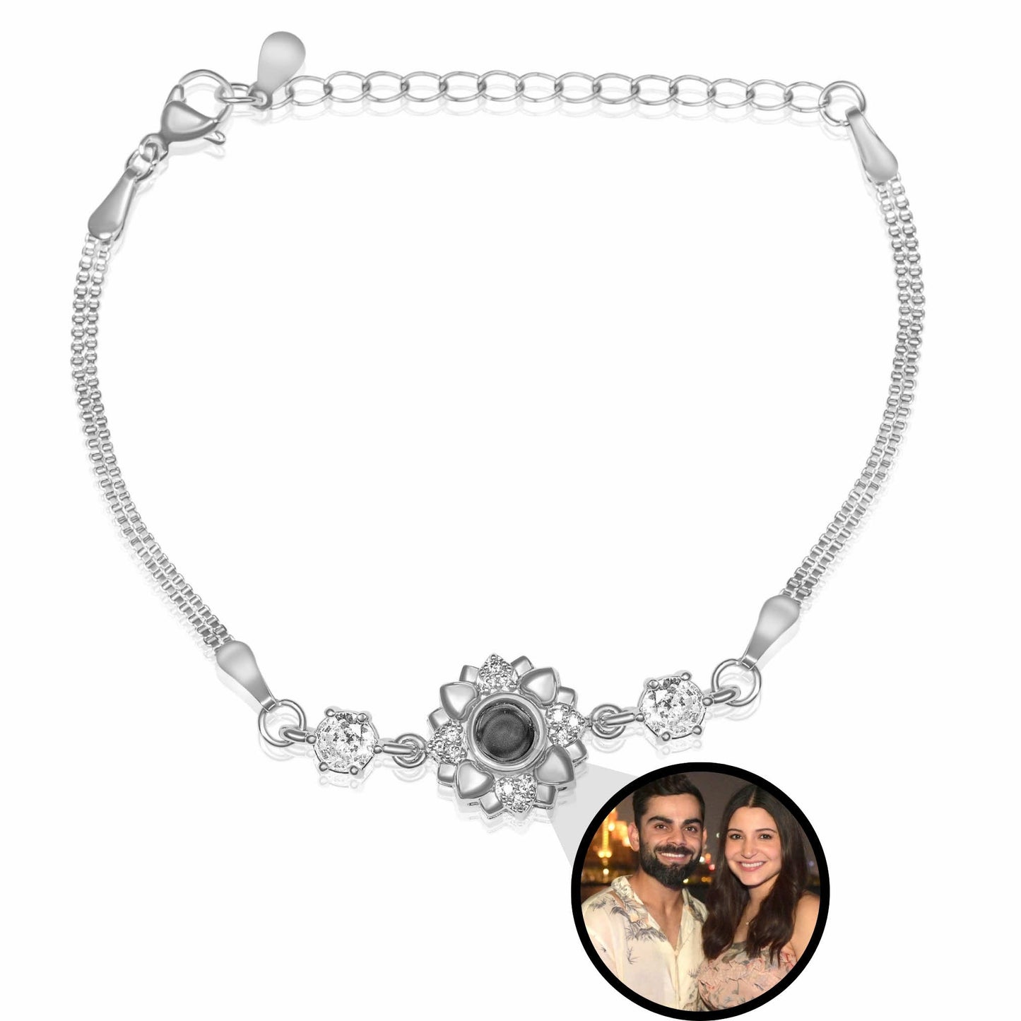 Flower Rose Heart PhotoJewels Necklace