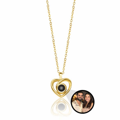 Curve Heart PhotoJewels Necklace ( Copper )