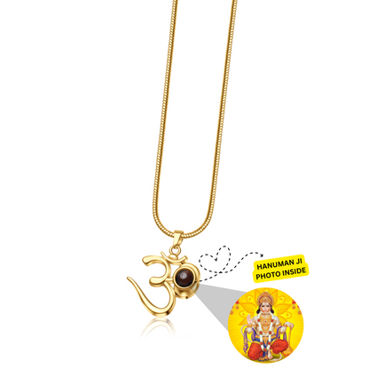 OM Pendant with Bajrang Bali Photo
