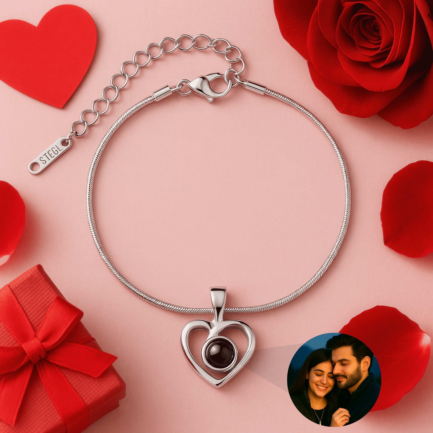 Curve Heart PhotoJewels Bracelet