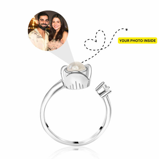Adjustable Color Photo Projection Rose Ring - Photo Jewels