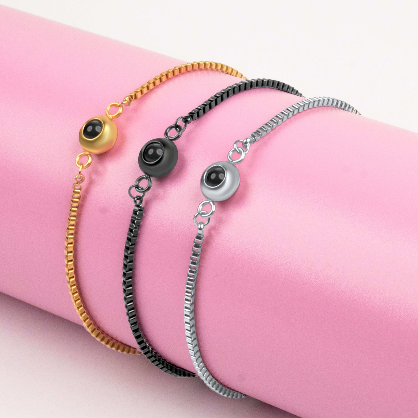 Women's  Bubble Slider Chain PhotoJewels Bracelet