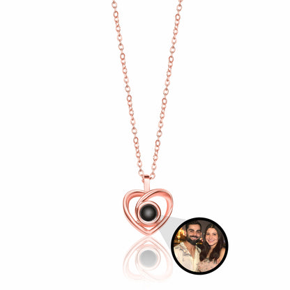 Curve Heart PhotoJewels Necklace ( Copper )