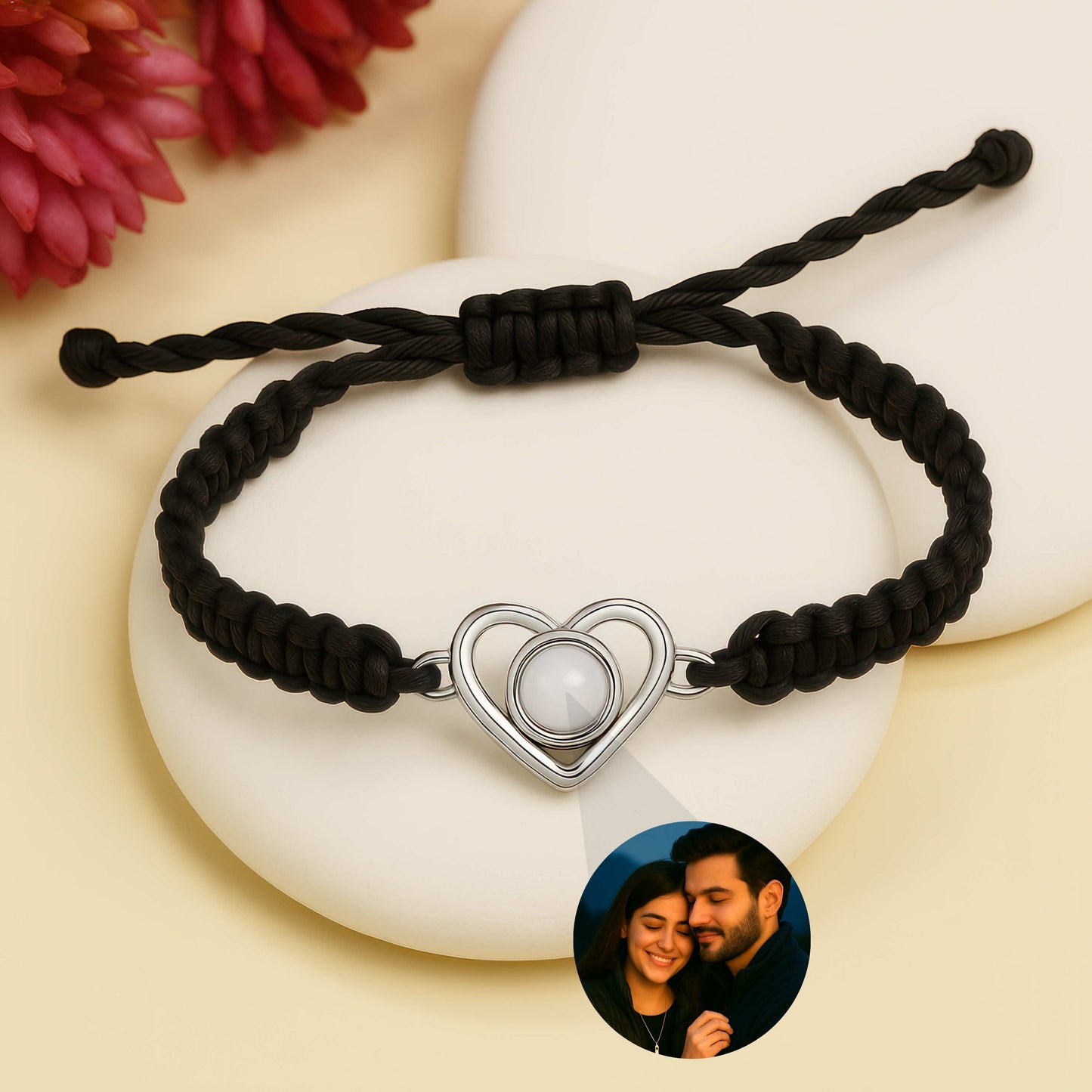Heart Braided Rope PhotoJewels Bracelet