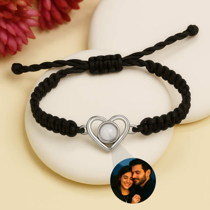 Heart Braided Rope PhotoJewels Bracelet