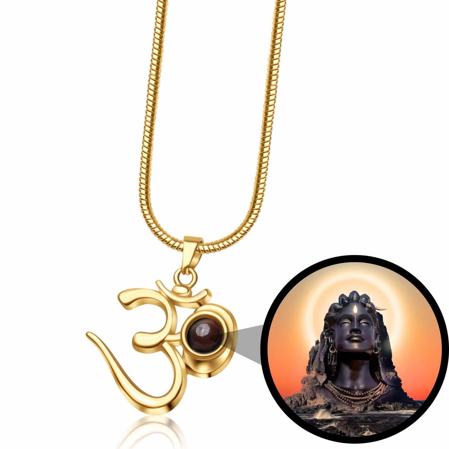 Shiva OM PhotoJewels Pendant – Adiyogi Inside