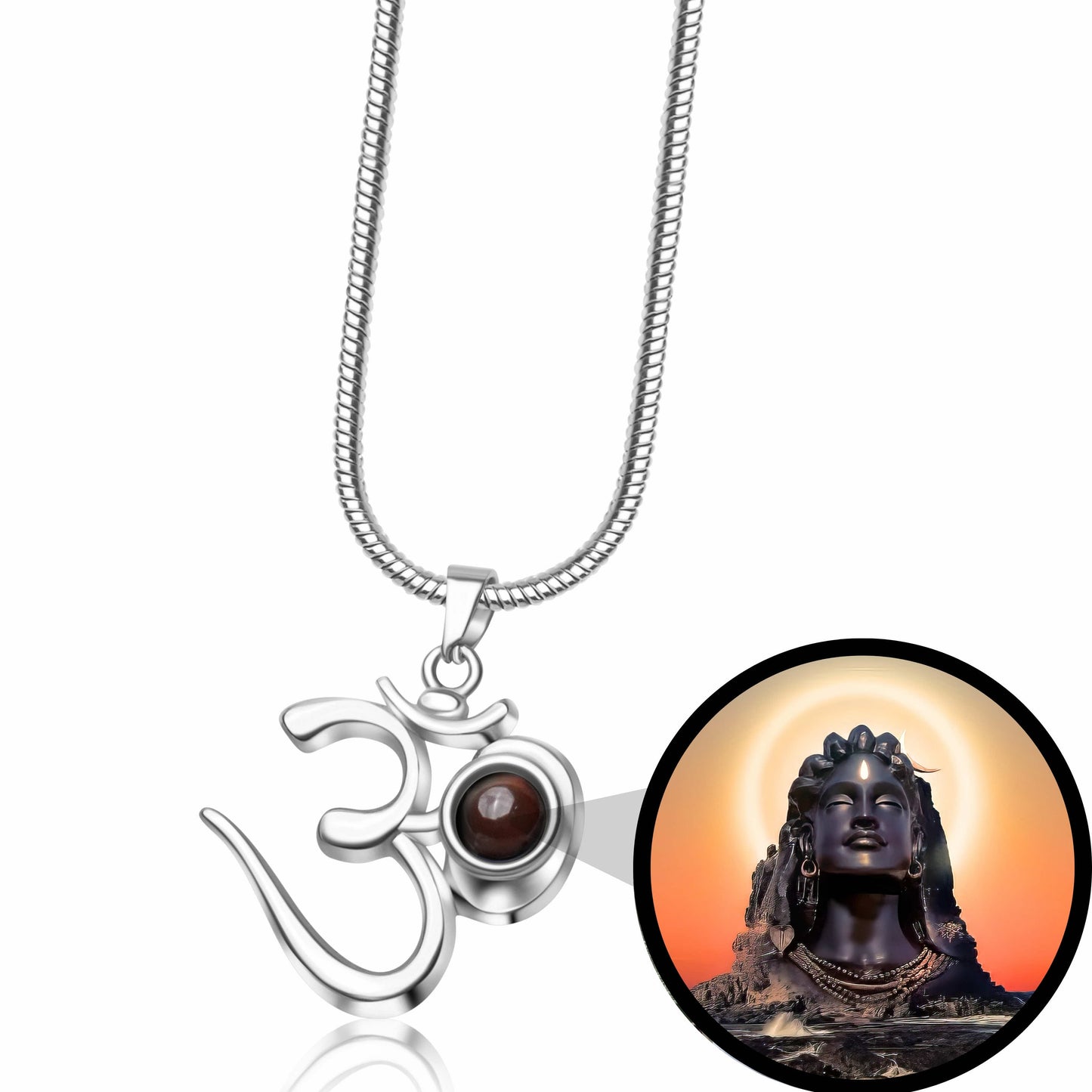 Shiva OM PhotoJewels Pendant – Adiyogi Inside
