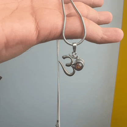 OM Pendant with Bajrang Bali Photo