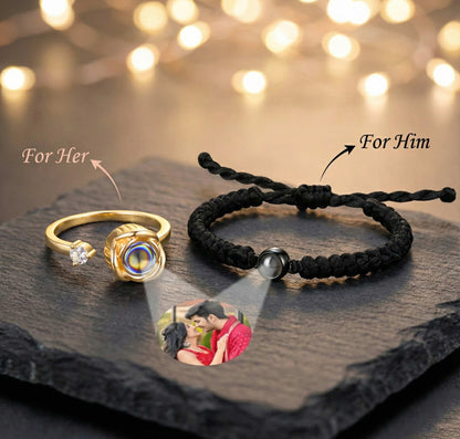 Braided Bracelet x Rose Ring (Him & Her)