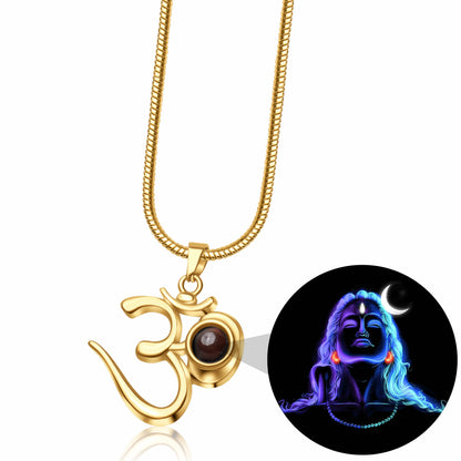 Shiva OM Pendant with Glowing Adiyogi Photo Inside
