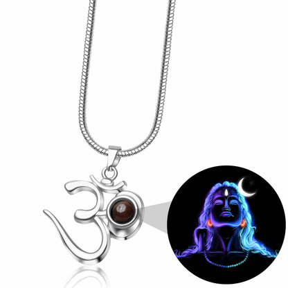 Shiva OM Pendant with Glowing Adiyogi Photo Inside