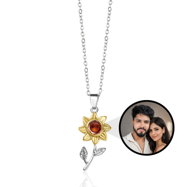 925 Sterling Silver Sunflower PhotoJewels Necklace