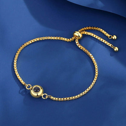 Women's Color Photo Bubble Slider Chain Bracelet - Photo Jewels