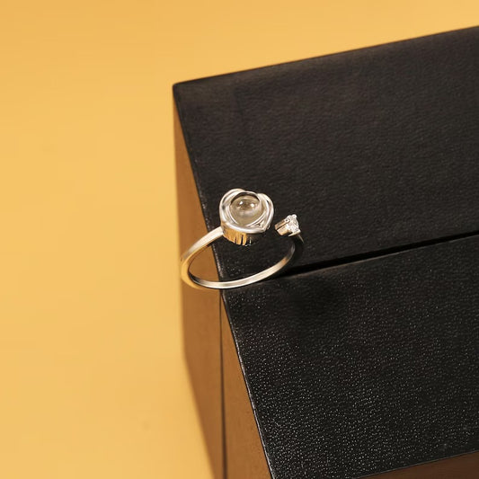 925 Sterling Silver Photo Rose Ring