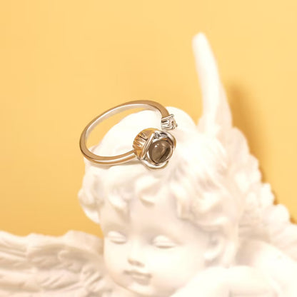 925 Sterling Silver Photo Rose Ring